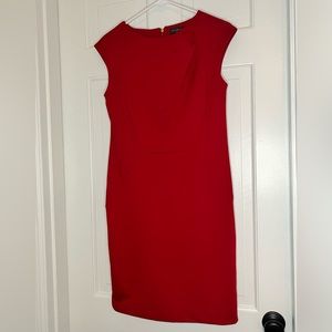COPY - EUC Limited sheath dress with neck detail in cherry red, size 4.